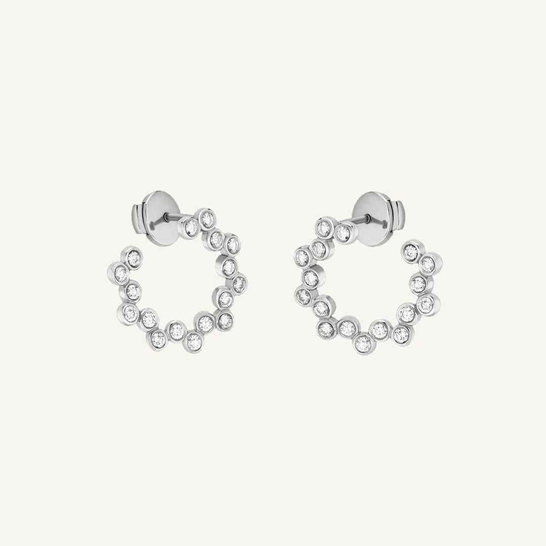 Clique White Gold Twist Earrings