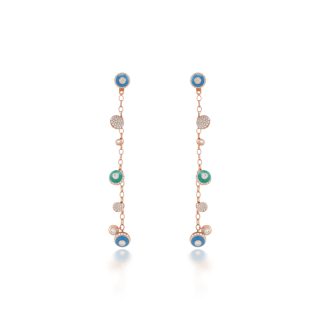 Poetry in Motion Rhythm Blue-Green Danglers
