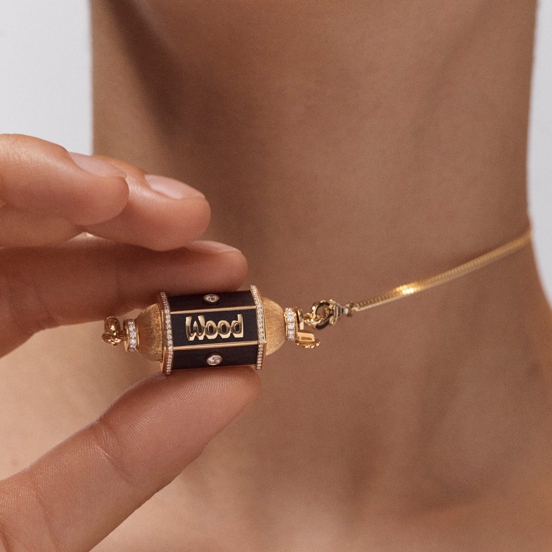 Knock on Wood Locket on Gourmette chain
