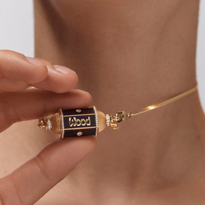 Knock on Wood Locket on Gourmette chain
