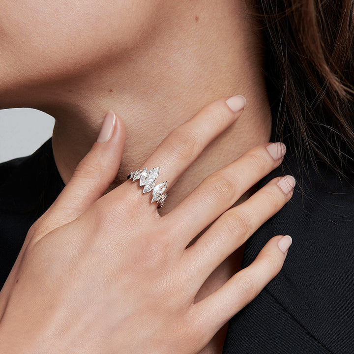 Flame Diamond Pavé Ring Large