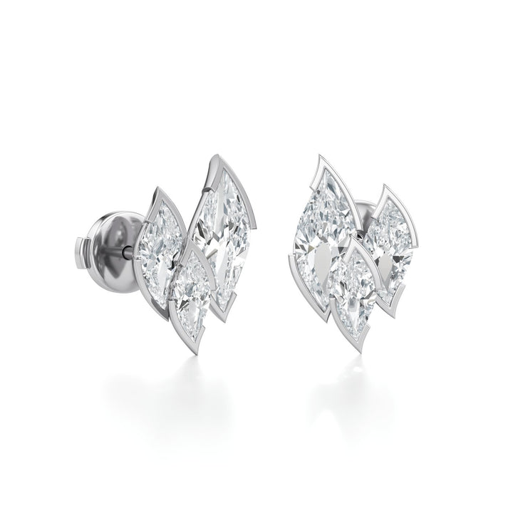 Flame Diamond Stud Earrings