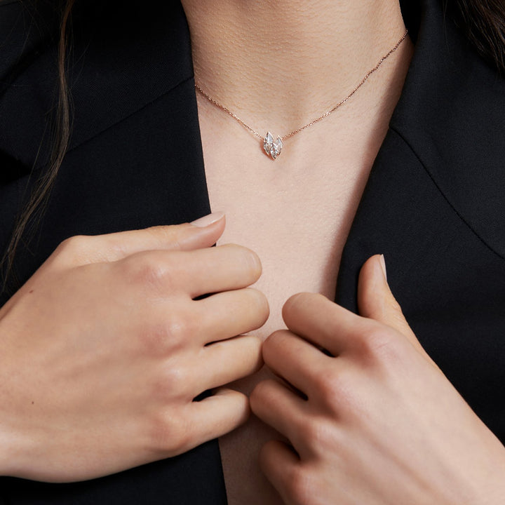 Flame Diamond Pendant Necklace