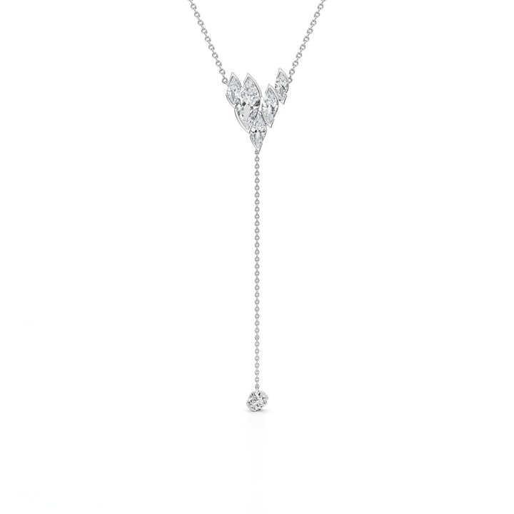 Flame Diamond Lariat Necklace