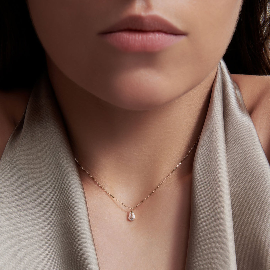 Tear Diamond Pendant Necklace