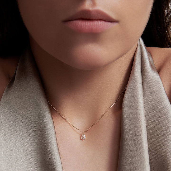 Tear Diamond Pendant Necklace