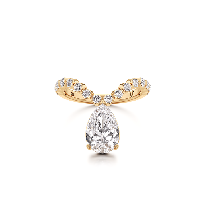Tear Diamond Pavé Curve Ring