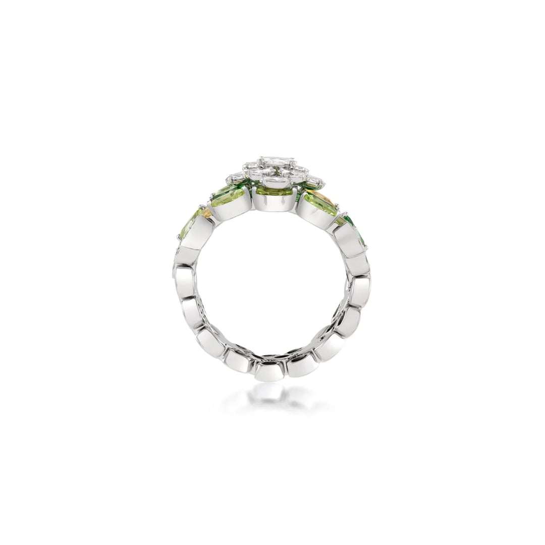 Entwine Green Band Ring