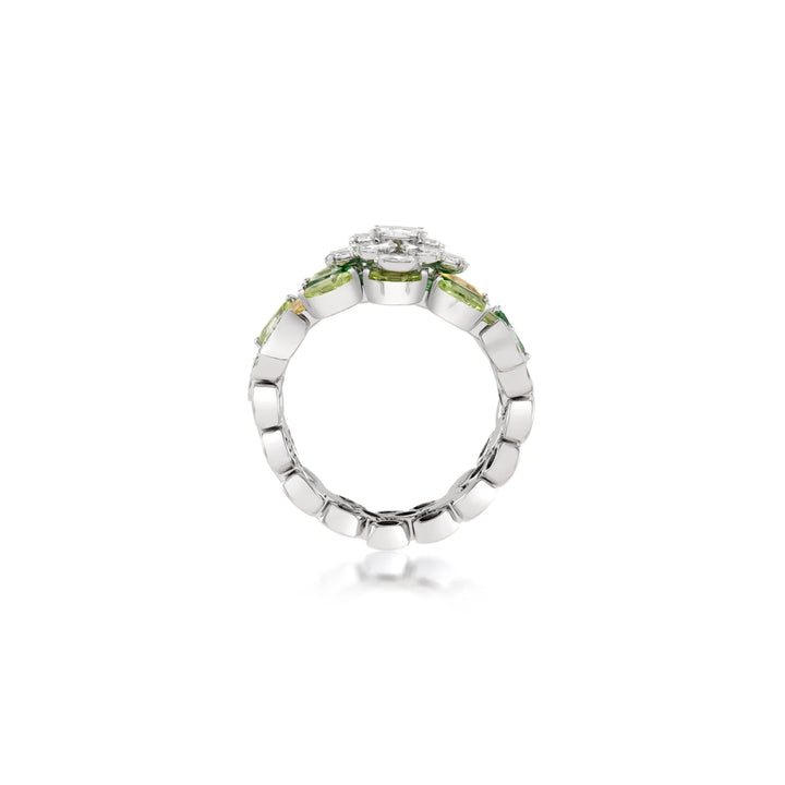Entwine Green Band Ring