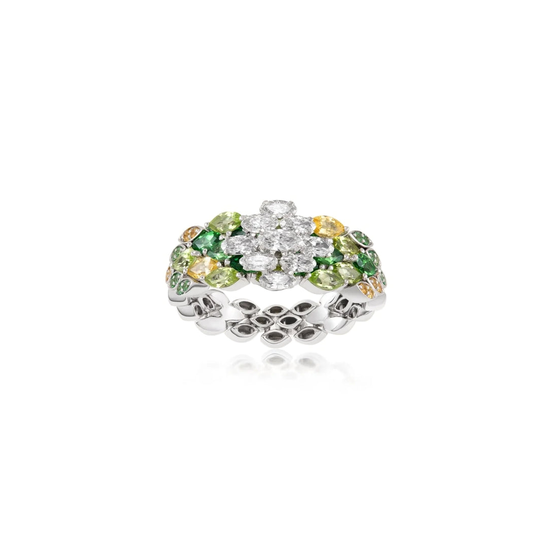Entwine Green Band Ring