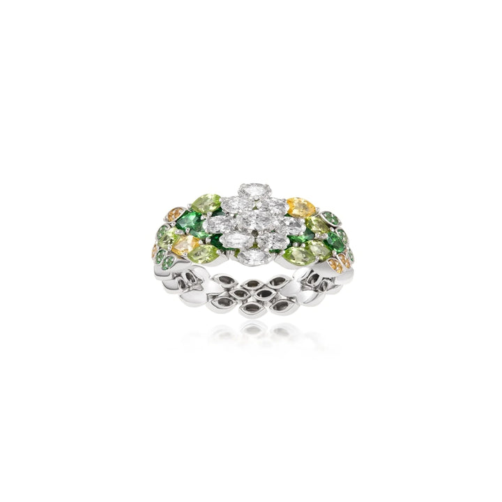 Entwine Green Band Ring