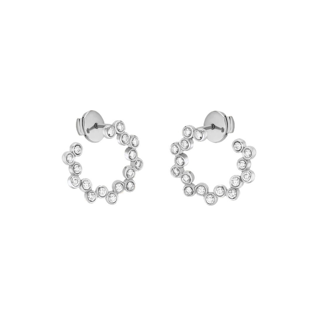 Clique White Gold Twist Earrings