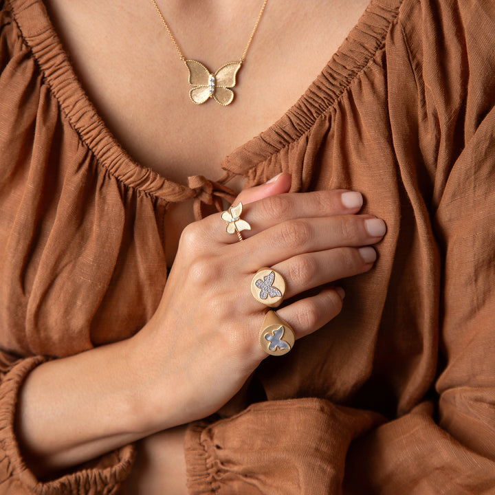 Signet Butterfly Ring