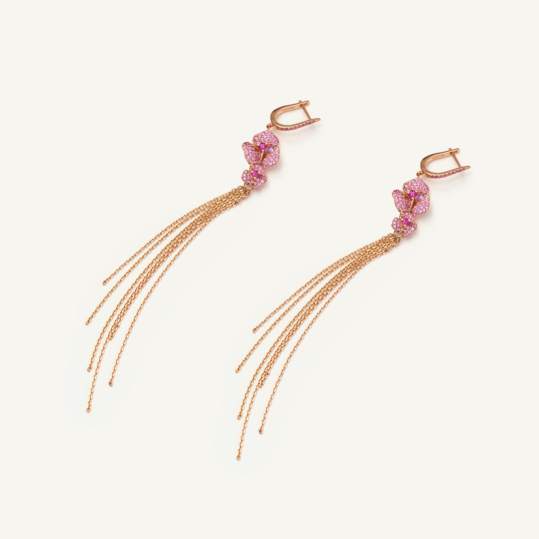 Bloom Mini Flower Tassel Earrings