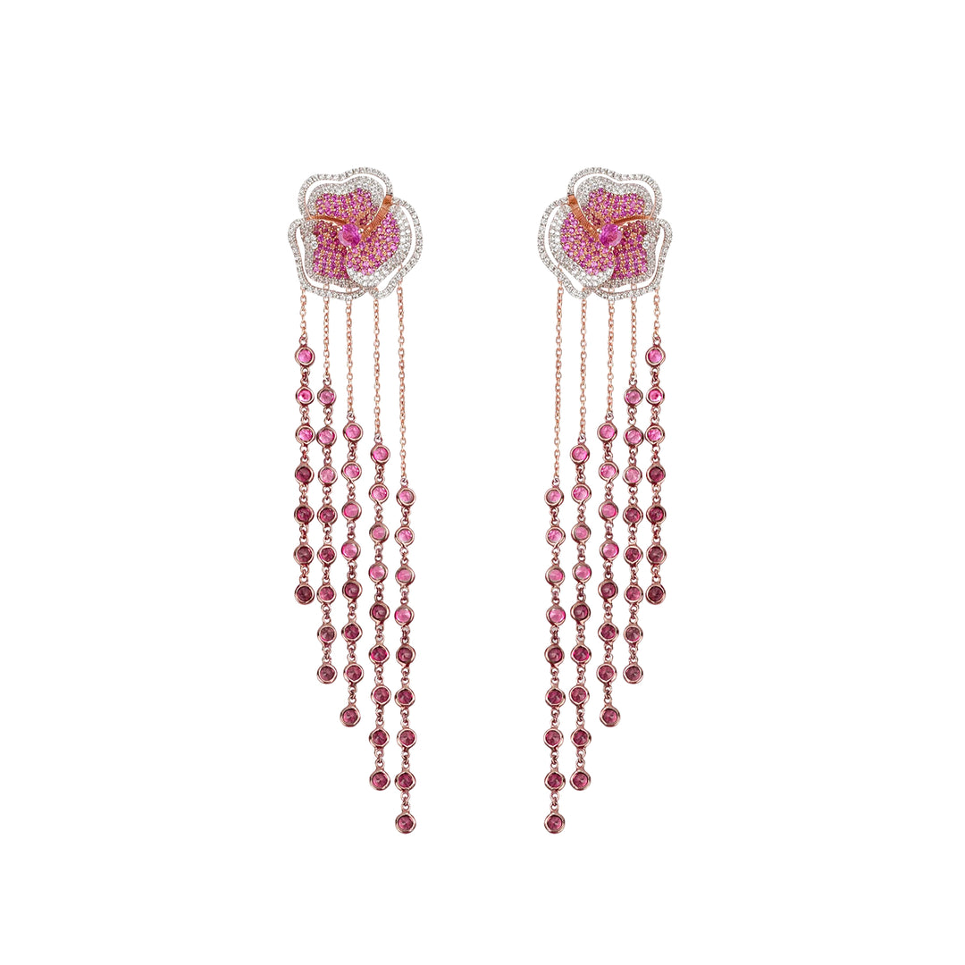 Bloom Small Flower Halo Drop Earrings