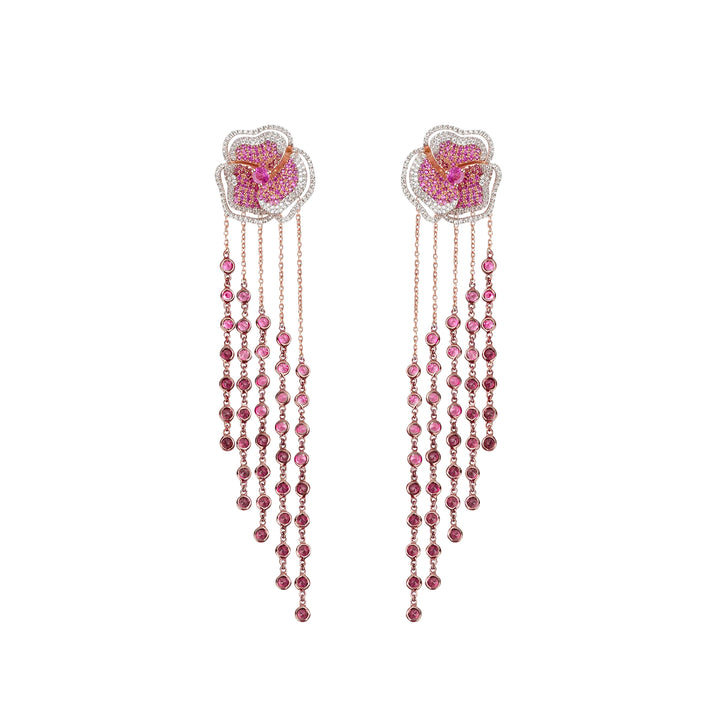 Bloom Small Flower Halo Drop Earrings