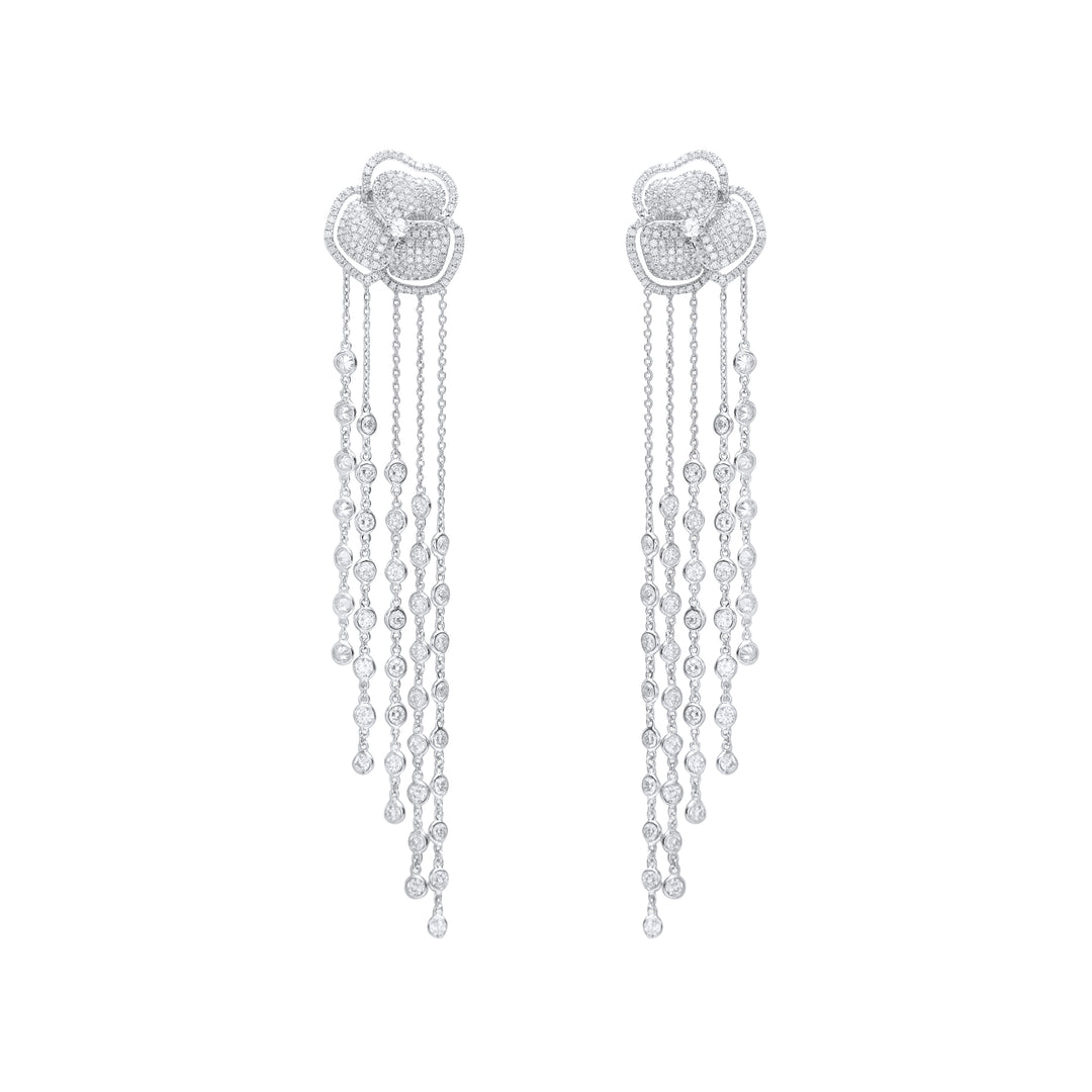 Bloom Small Flower Halo Drop Earrings