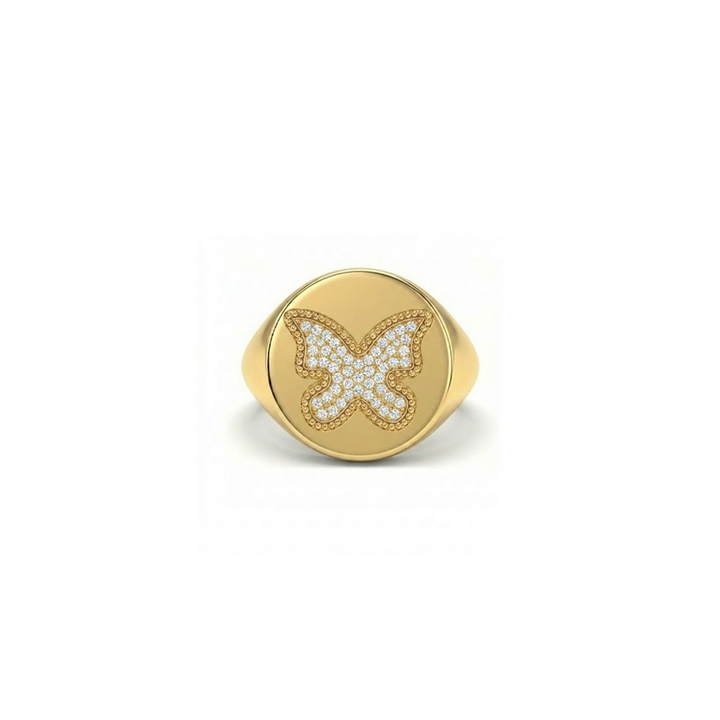 Signet Butterfly Ring