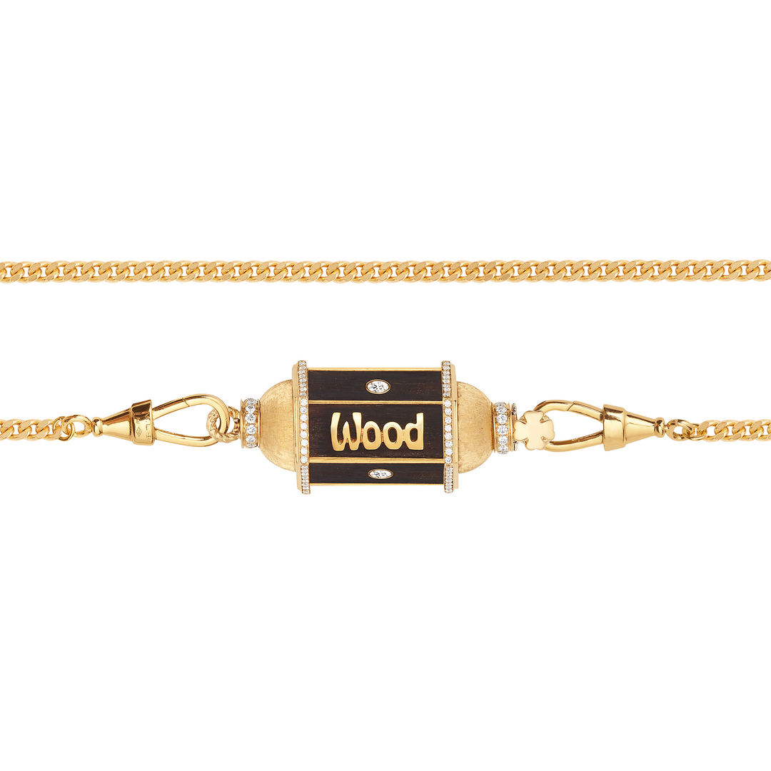 Knock on Wood Locket on Gourmette chain