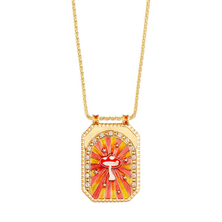 Mushroom Pink Scapular Spiga Chain