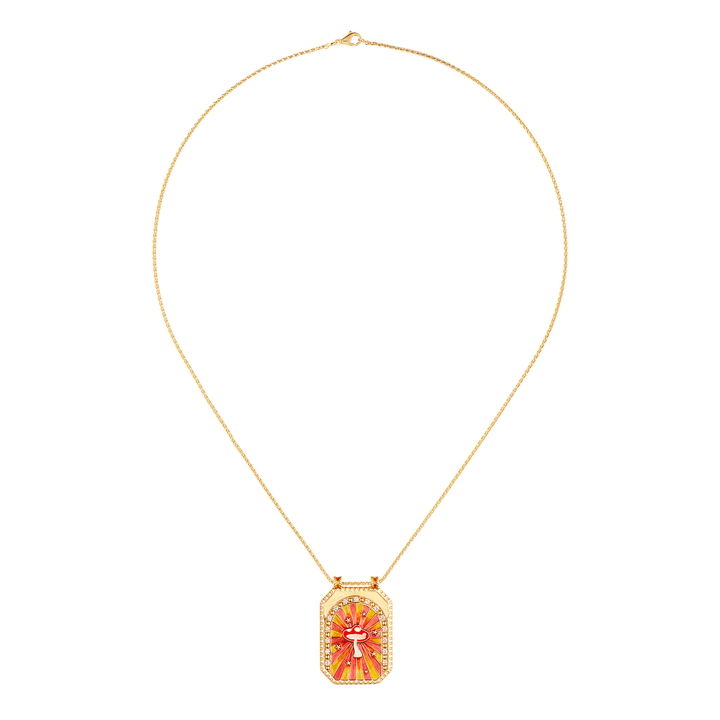 Mushroom Pink Scapular Spiga Chain