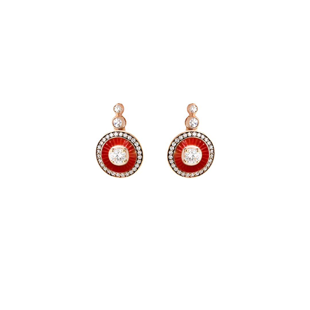 Mina Rusty Red Enamel Earrings