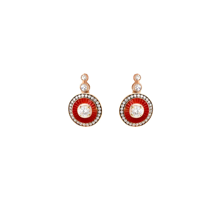 Mina Rusty Red Enamel Earrings