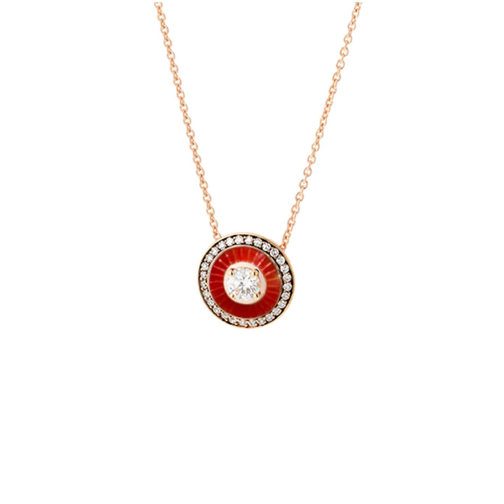 Mina Rusty Red Enamel Pendant