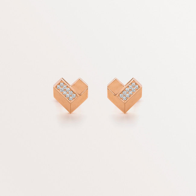 18k Gold Heart Earrings for Kids