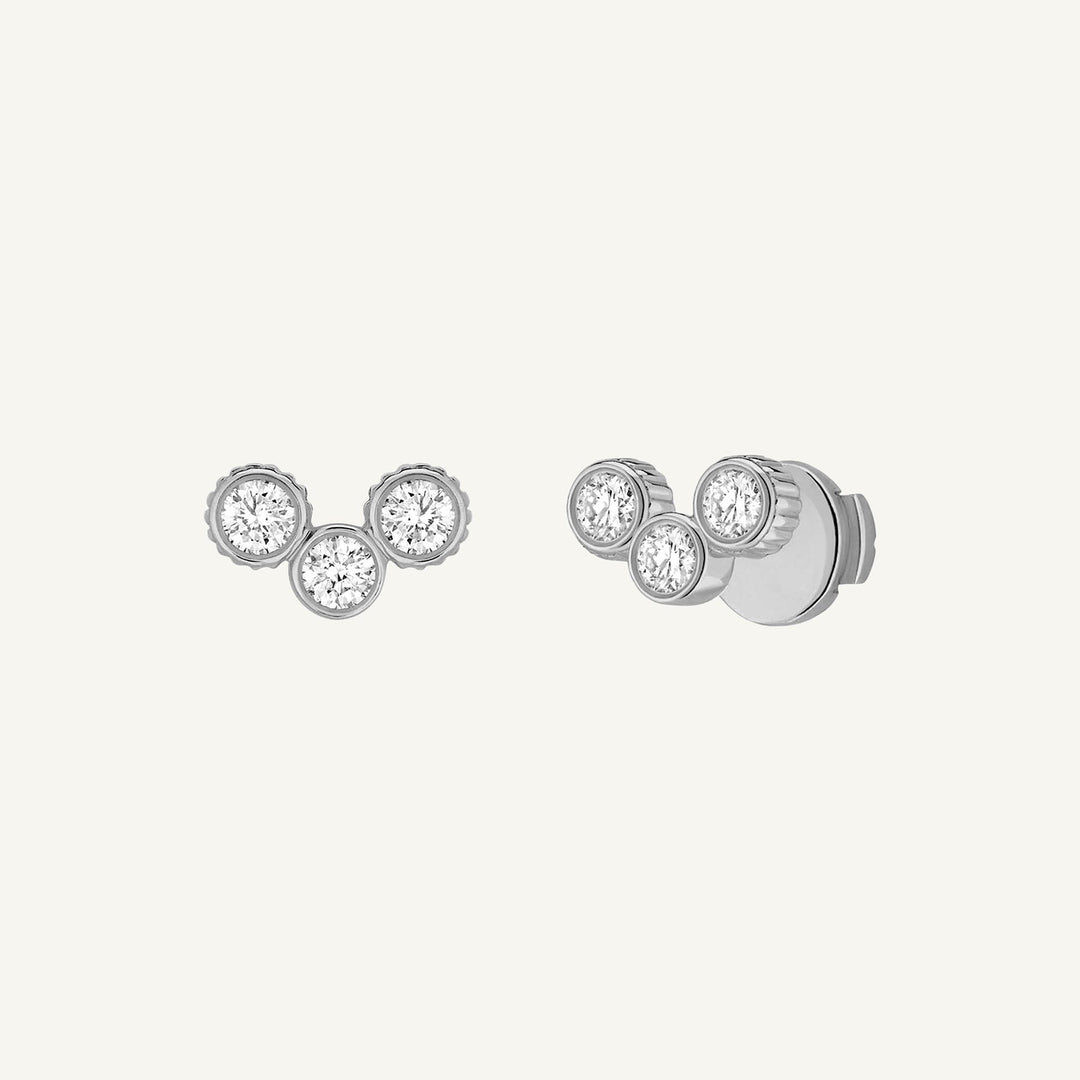 Clique White Gold Stud Earrings
