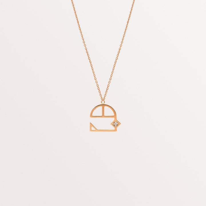 18k Rose Gold Arabic Letter Necklace