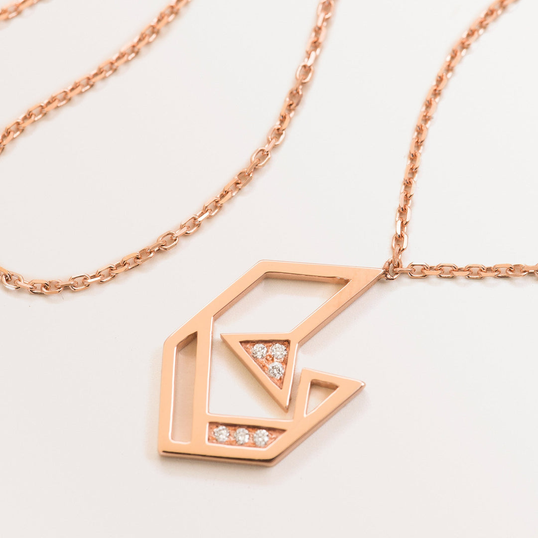 18k Rose Gold Arabic Letter Necklace